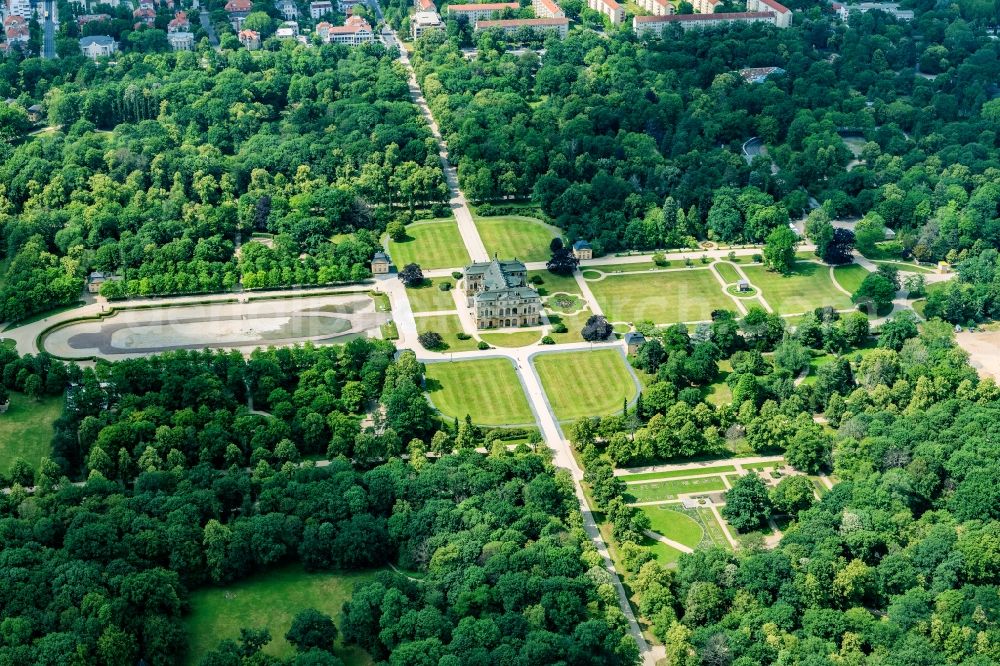 Aerial photograph Dresden - Park of Palais Grosser Garten in the district Suedvorstadt-Ost in Dresden in the state Saxony, Germany