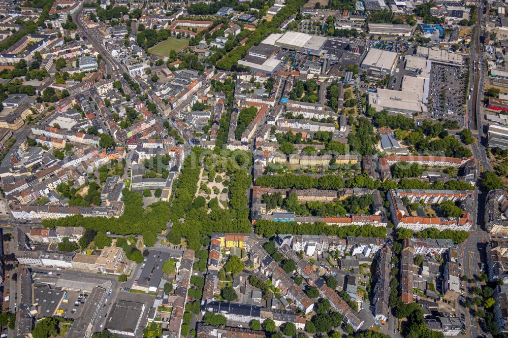 Aerial image Dortmund - Park of Petanque-Platz, Boule-Platz on Nordmarkt in Dortmund in the state North Rhine-Westphalia, Germany