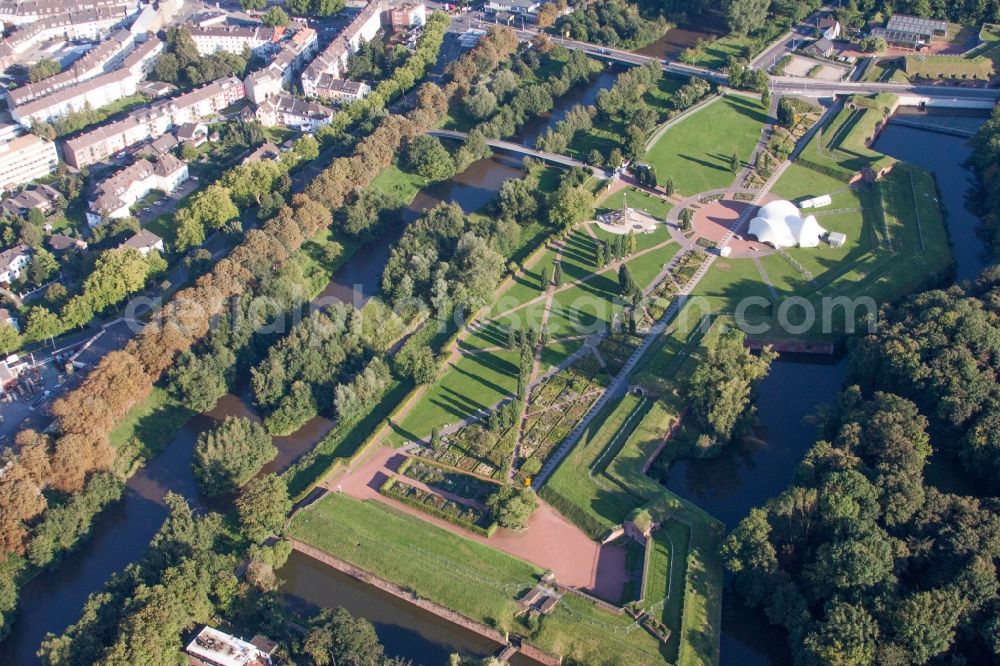 Jülich from above - Park of Pulvermagazin Juelich / Brueckenkopfpark in Juelich in the state North Rhine-Westphalia, Germany