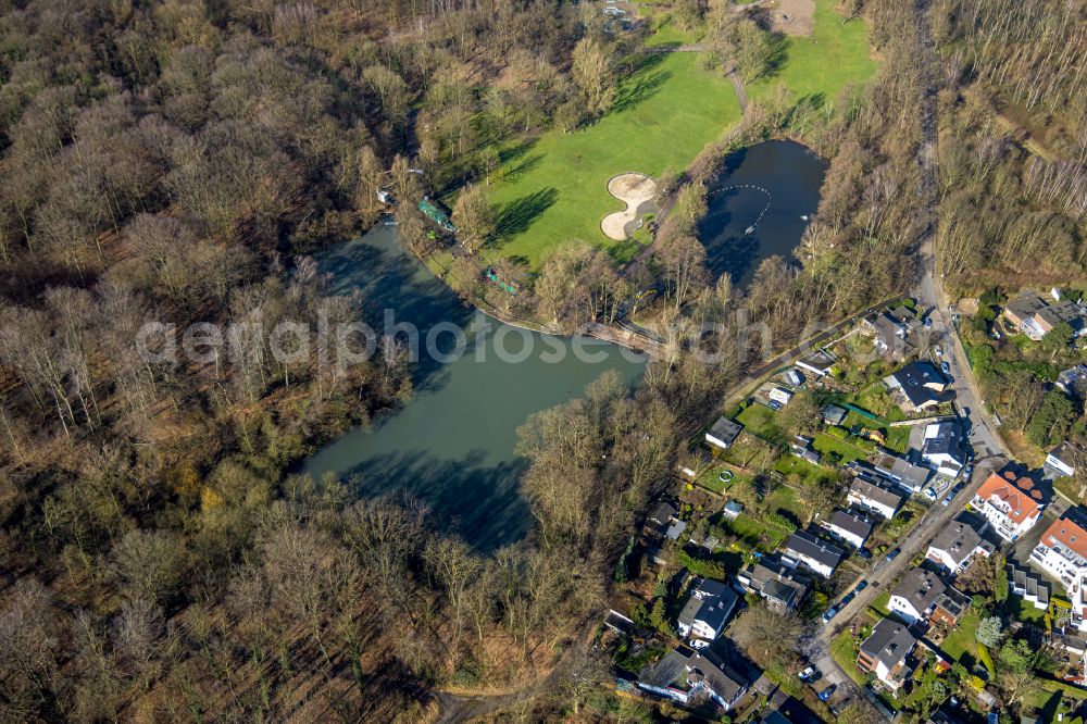 Oberhausen from above - Park of Revierpark Vonderort on street Vonderorter Strasse in Oberhausen at Ruhrgebiet in the state North Rhine-Westphalia, Germany