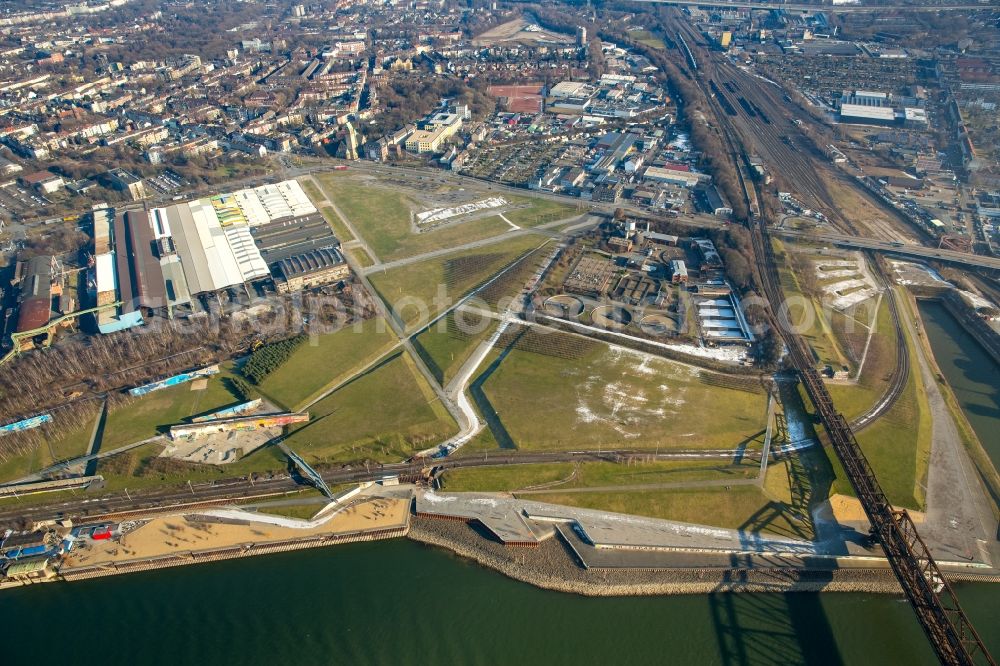 Duisburg from above - Park of Rheinpark in the district Duisburg Mitte in Duisburg in the state North Rhine-Westphalia