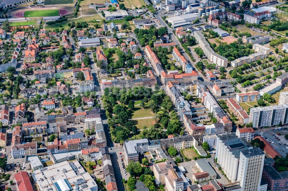 Aerial photograph Riesa - Park of in Riesa in the state Saxony, Germany