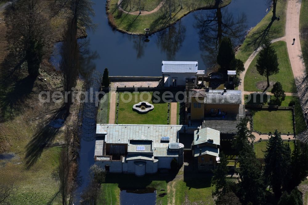 Aerial image Potsdam - Park of Roemische Baeder in Park Sanssouci in the district Westliche Vorstadt in Potsdam in the state Brandenburg