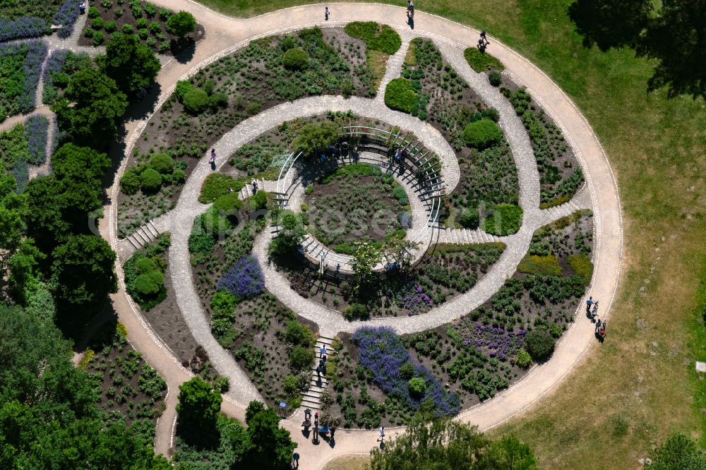 Aerial photograph Bremen - Park of with Rosengarten in Botanischen Garten in Bremen, Germany