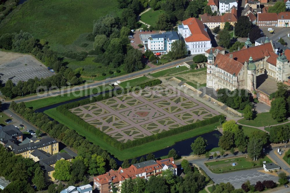 Güstrow from the bird's eye view: Park of the Schlossgarten in Guestrow in the state Mecklenburg - Western Pomerania