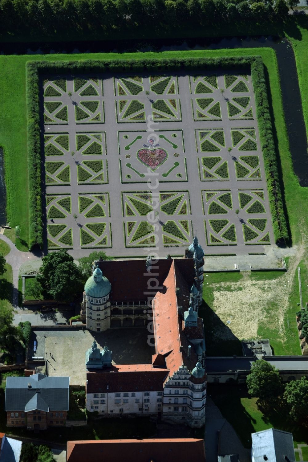 Güstrow from above - Park of the Schlossgarten in Guestrow in the state Mecklenburg - Western Pomerania