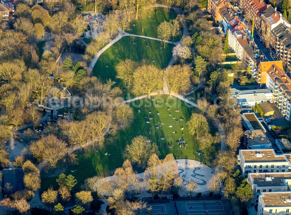 Münster from above - Park of Suedpark in the district Geist in Muenster in the state North Rhine-Westphalia, Germany