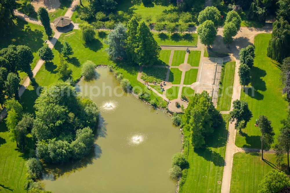 Bochum from above - Park of Stadtgarten Wattenscheid in the district Wattenscheid in Bochum in the state North Rhine-Westphalia, Germany