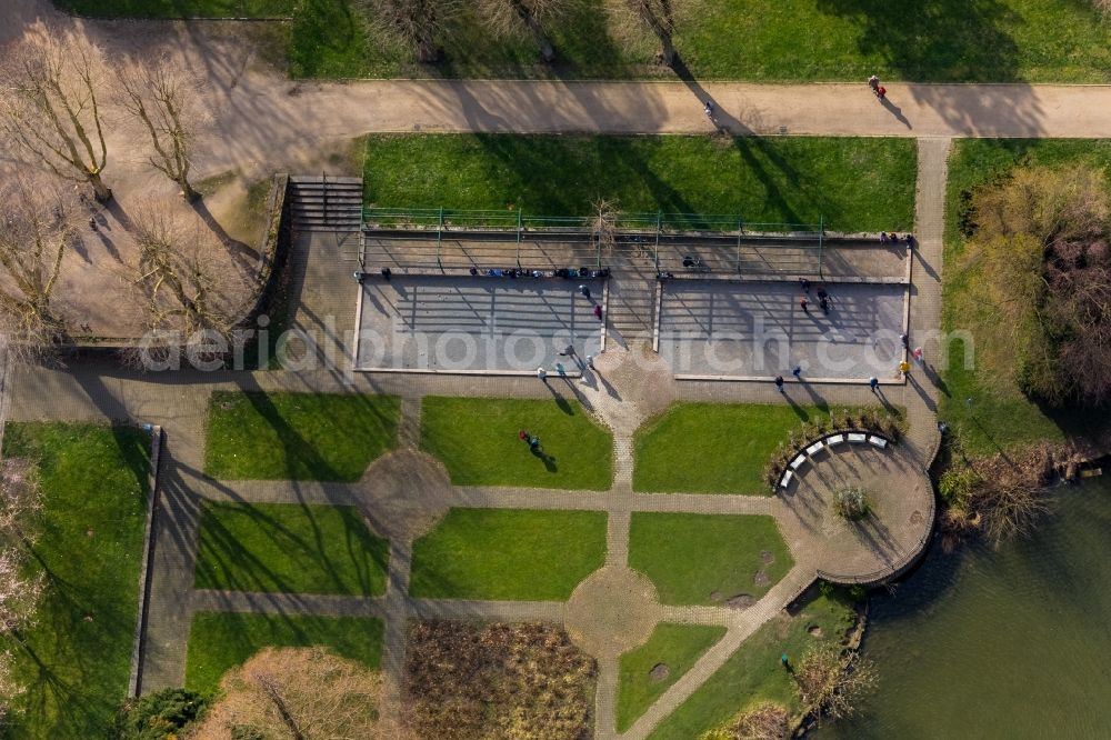 Wattenscheid from the bird's eye view: Park of Stadtgarten Wattenscheid in the district Wattenscheid in Bochum in the state North Rhine-Westphalia, Germany