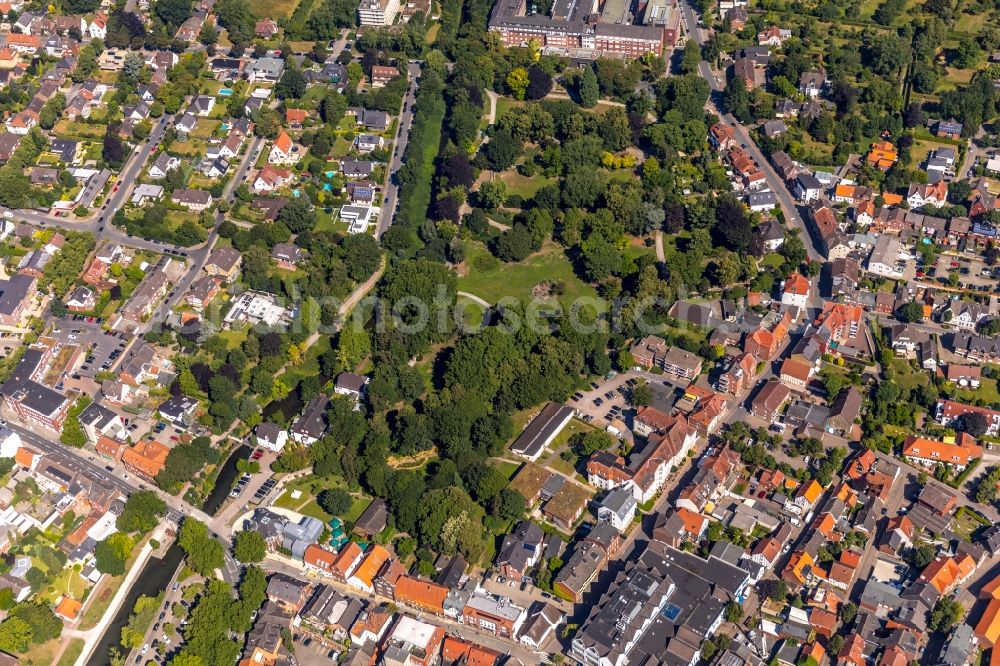 Aerial image Ahlen - Park of of Stadtpark in Ahlen in the state North Rhine-Westphalia, Germany