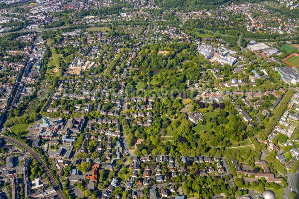 Aerial image Bochum - Park of Stadtpark in the district Innenstadt in Bochum in the state North Rhine-Westphalia, Germany