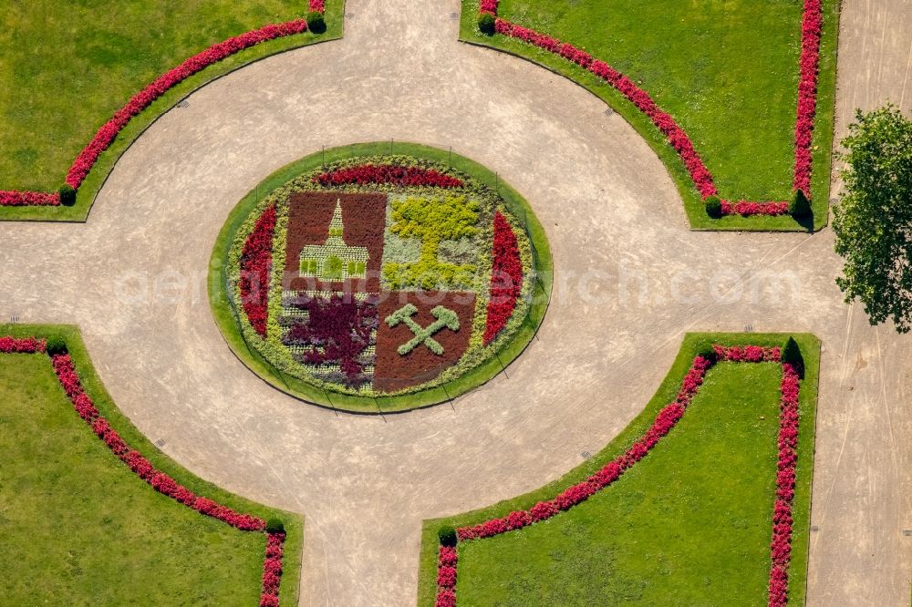 Aerial image Gelsenkirchen - Castle park in Gelsenkirchen in the state North Rhine-Westphalia