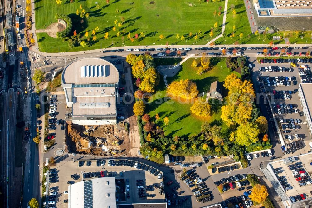 Aerial photograph Essen - Park of am Stammhaus Krupp an der ThyssenKrupp Allee in Essen in the state North Rhine-Westphalia