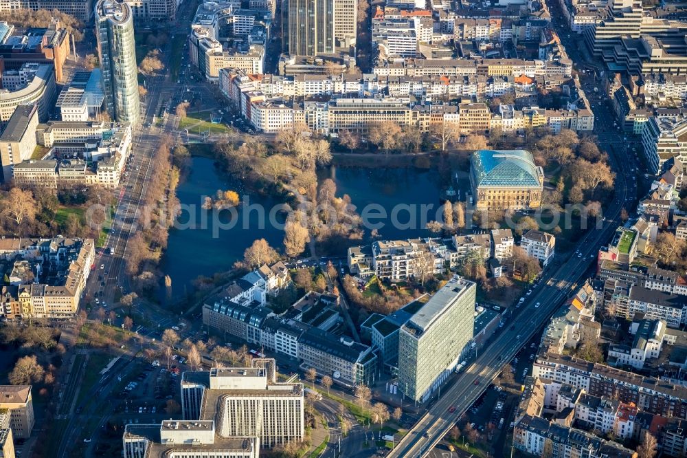 Düsseldorf from above - Park of Staendehauspark with the Kunstsammlung Nordrhein-Westfalen in Duesseldorf in the state North Rhine-Westphalia, Germany