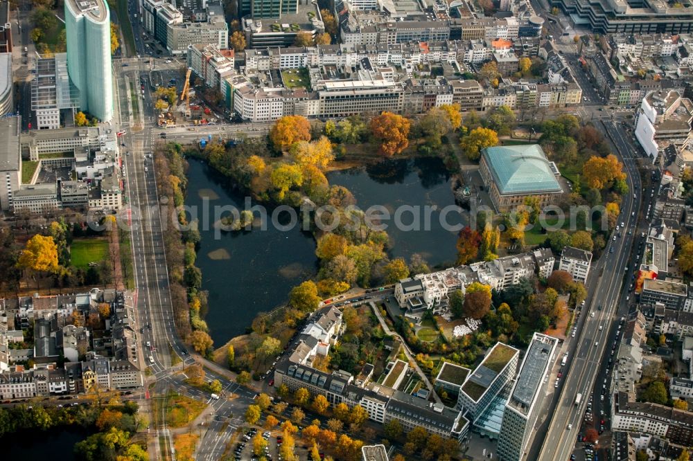 Düsseldorf from above - Park of Staendehauspark with the Kunstsammlung Nordrhein-Westfalen in Duesseldorf in the state North Rhine-Westphalia, Germany