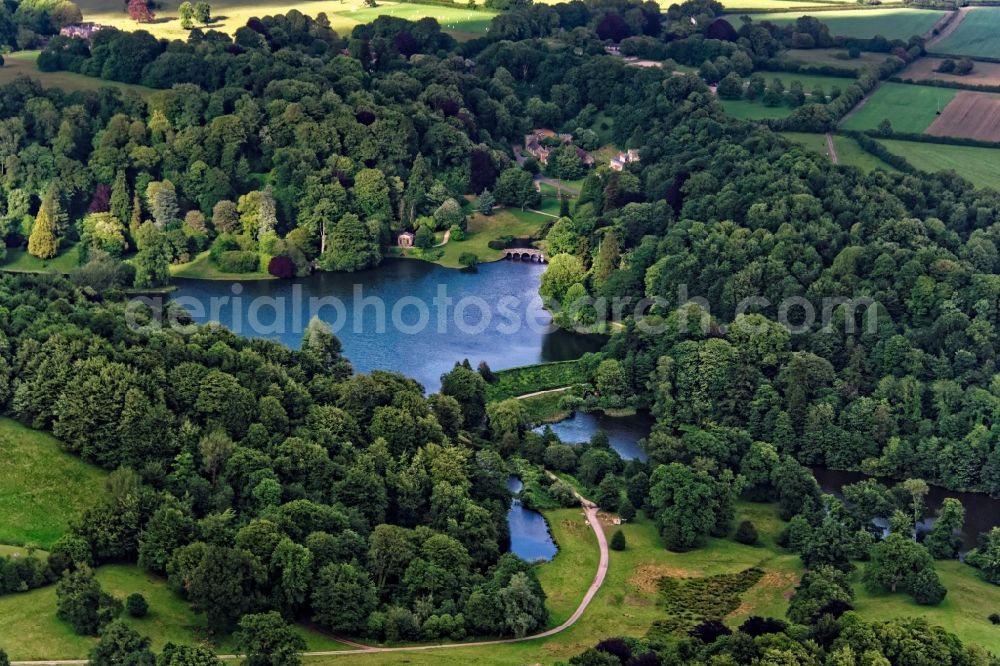 Aerial photograph Stourton - Park of Stourhead Gardens in Stourton in United Kingdom