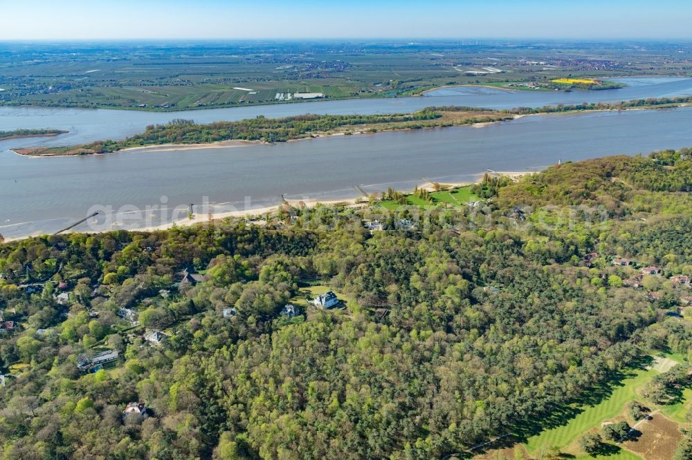 Hamburg from above - Park of the Sven-Simon-Park on Grotiusweg in the district Blankenese in Hamburg, Germany