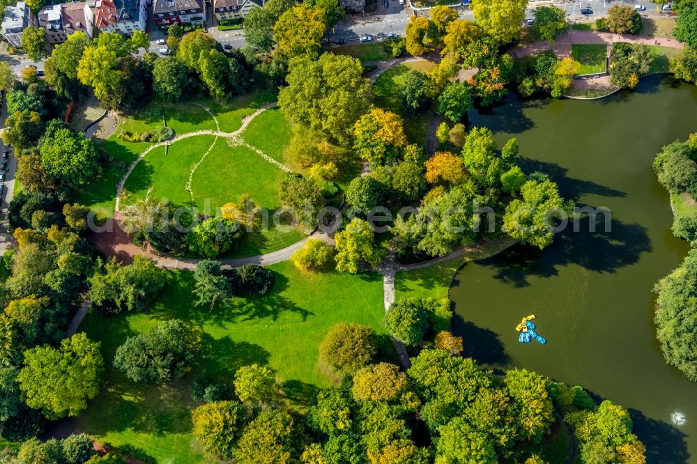 Bochum from above - Park in the district Innenstadt in Bochum in the state North Rhine-Westphalia, Germany