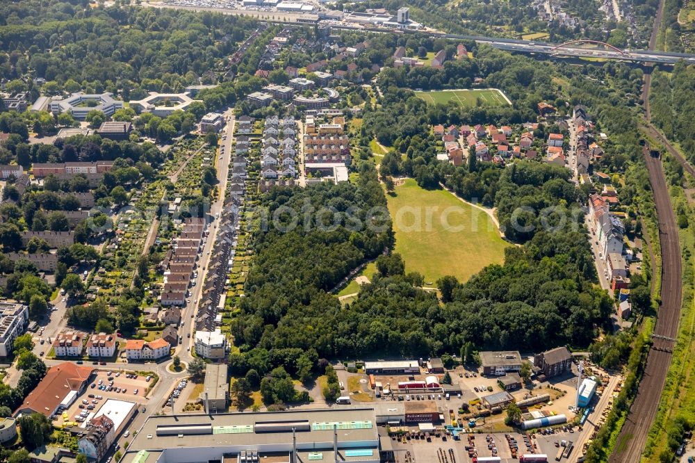 Dortmund from above - Park of Tremoniapark in Dortmund in the state North Rhine-Westphalia, Germany