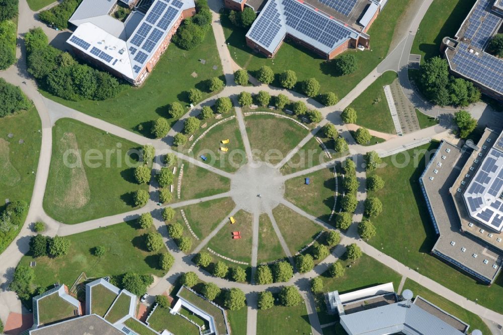 Bayreuth from above - Park of Universitaetsstrasse in the district Frankengut in Bayreuth in the state Bavaria, Germany