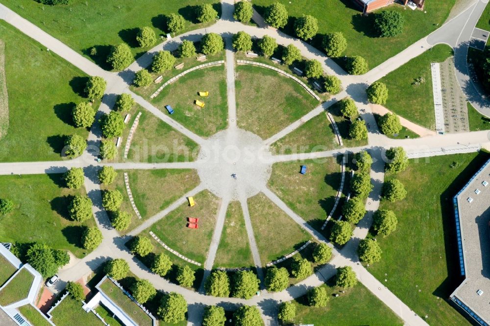 Aerial image Bayreuth - Park of Universitaetsstrasse in the district Frankengut in Bayreuth in the state Bavaria, Germany