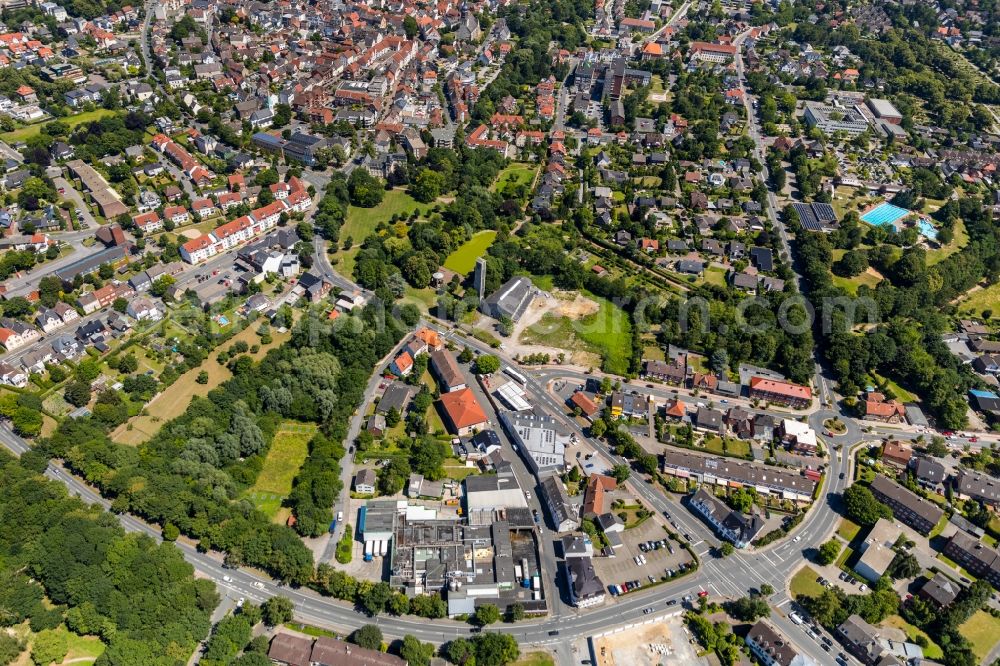 Aerial image Beckum - Park of Westpark in Beckum in the state North Rhine-Westphalia, Germany