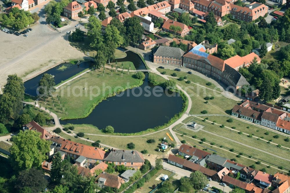 Aerial image Ludwigslust - Building Park Castle Ludwigslust in the state Mecklenburg - Western Pomerania