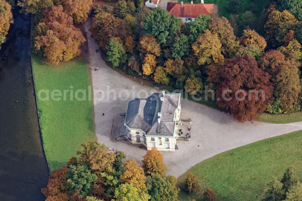 München from the bird's eye view: Castle Badenburg in Munich in the state Bavaria, Germany