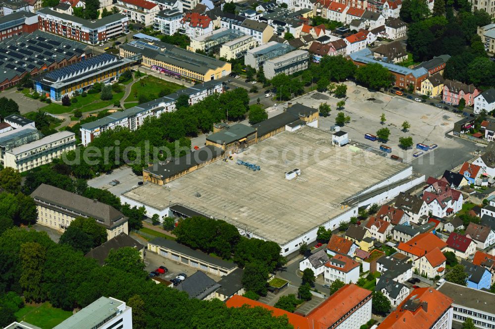 Aerial image Bielefeld - Parking deck on the building of Shopping center on street Teutoburger Strasse - Spinnereistrasse in Bielefeld in the state North Rhine-Westphalia, Germany