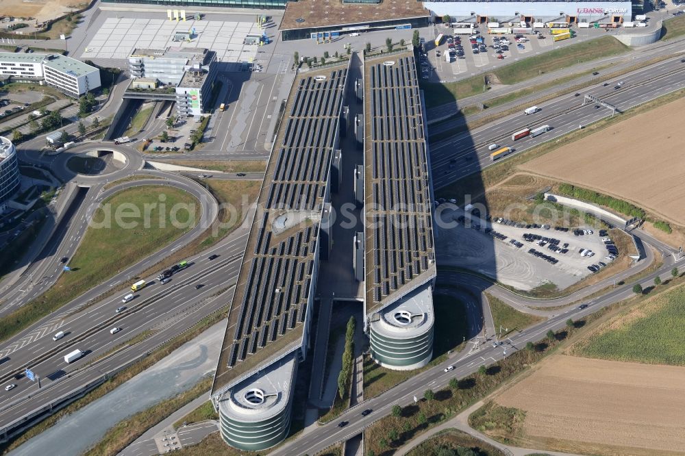 Stuttgart from the bird's eye view: Parking deck on the building of the Bosch car park in the district Plieningen in Stuttgart in the state Baden-Wuerttemberg