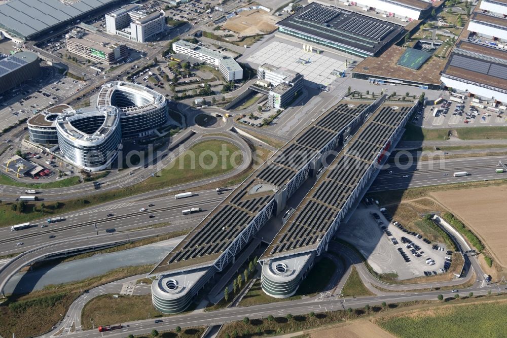 Stuttgart from the bird's eye view: Parking deck on the building of the Bosch car park in the district Plieningen in Stuttgart in the state Baden-Wuerttemberg