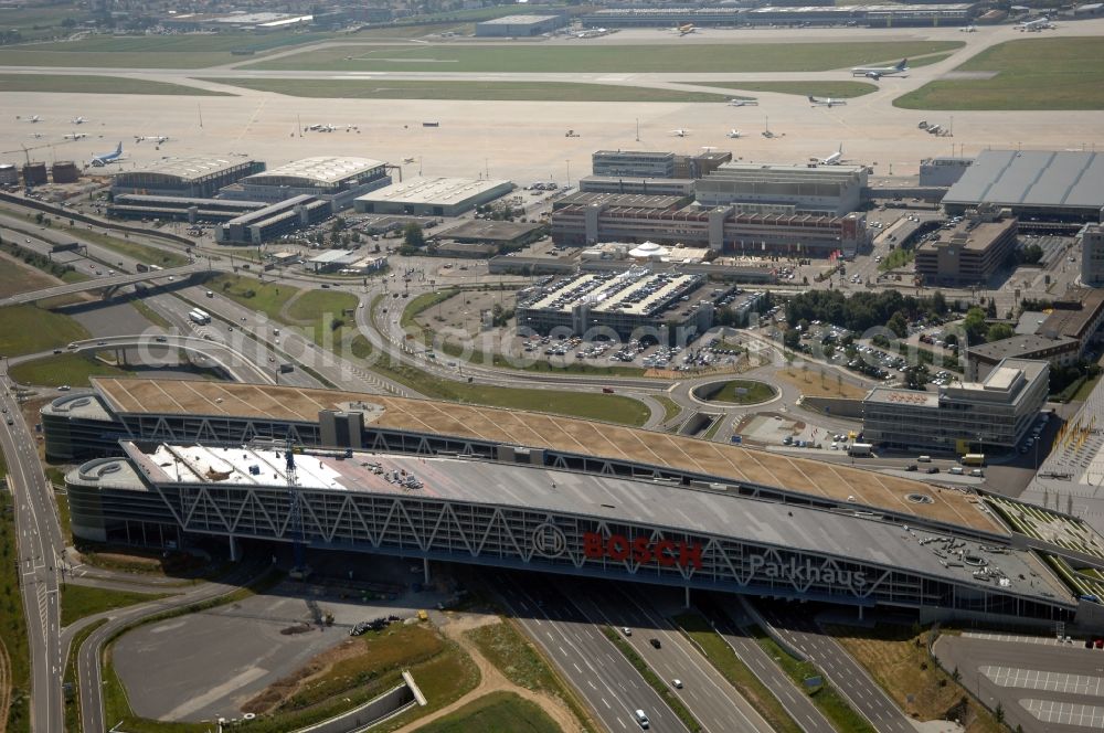 Aerial photograph Stuttgart - Parking deck on the building of the Bosch car park in the district Plieningen in Stuttgart in the state Baden-Wurttemberg