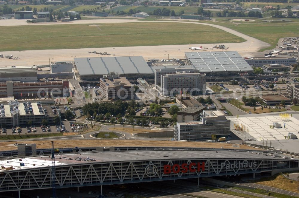 Aerial image Stuttgart - Parking deck on the building of the Bosch car park in the district Plieningen in Stuttgart in the state Baden-Wurttemberg