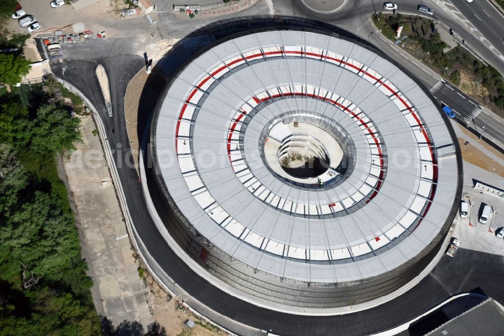 Aerial image Aix-en-Provence - Parking deck on the building of the car park in Aix-en-Provence in Provence-Alpes-Cote d'Azur, France