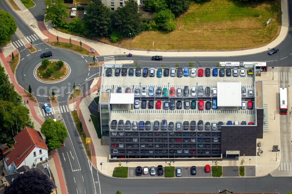 Aerial photograph Kamen - Parking deck on the building of the car park in Kamen in the state North Rhine-Westphalia