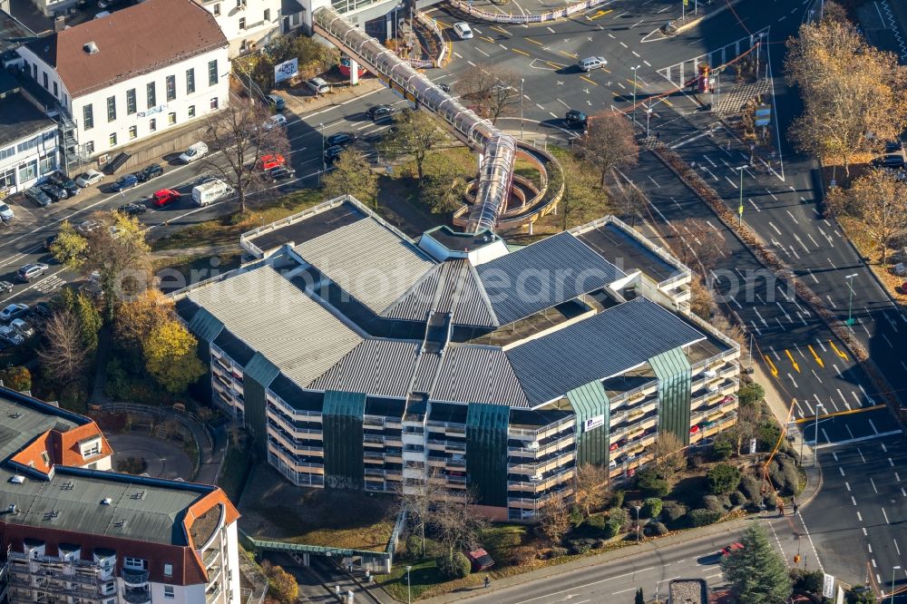 Aerial photograph Lüdenscheid - Parking deck on the building of the car park of Lanber Carpark GmbH on Overbergstrasse in Luedenscheid in the state North Rhine-Westphalia, Germany