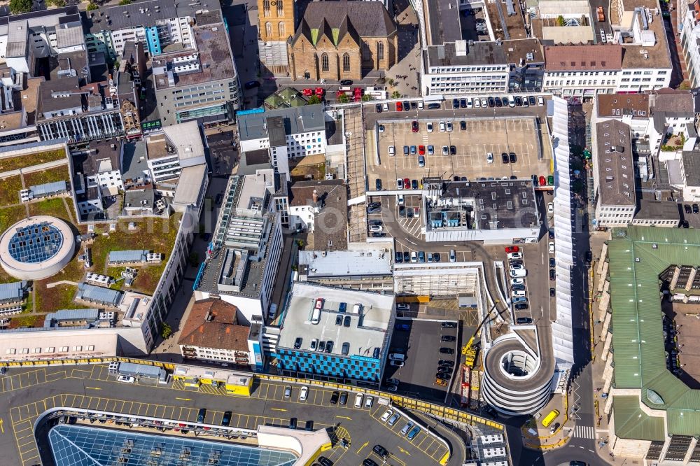 Aerial image Dortmund - Parking deck on the building of the car park Westenhellweg - Kolpingstrasse - Silberstrasse in the district City-West in Dortmund in the state North Rhine-Westphalia, Germany