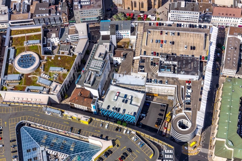 Aerial photograph Dortmund - Parking deck on the building of the car park Westenhellweg - Kolpingstrasse - Silberstrasse in the district City-West in Dortmund in the state North Rhine-Westphalia, Germany