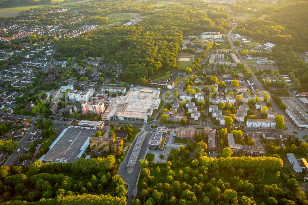 Bergkamen from above - Parking deck on the building of in Bergkamen in the state North Rhine-Westphalia, Germany