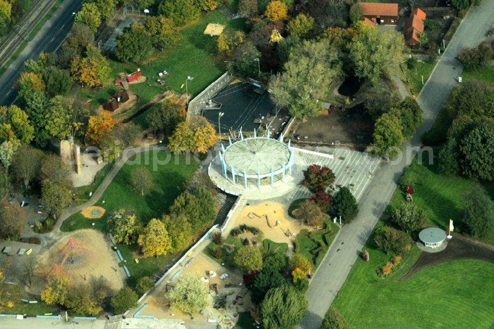 Erfurt from the bird's eye view: Park grounds of the egapark Erfurt in Thuringia