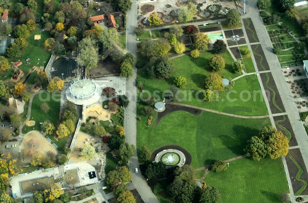 Aerial image Erfurt - Park grounds of the egapark Erfurt in Thuringia