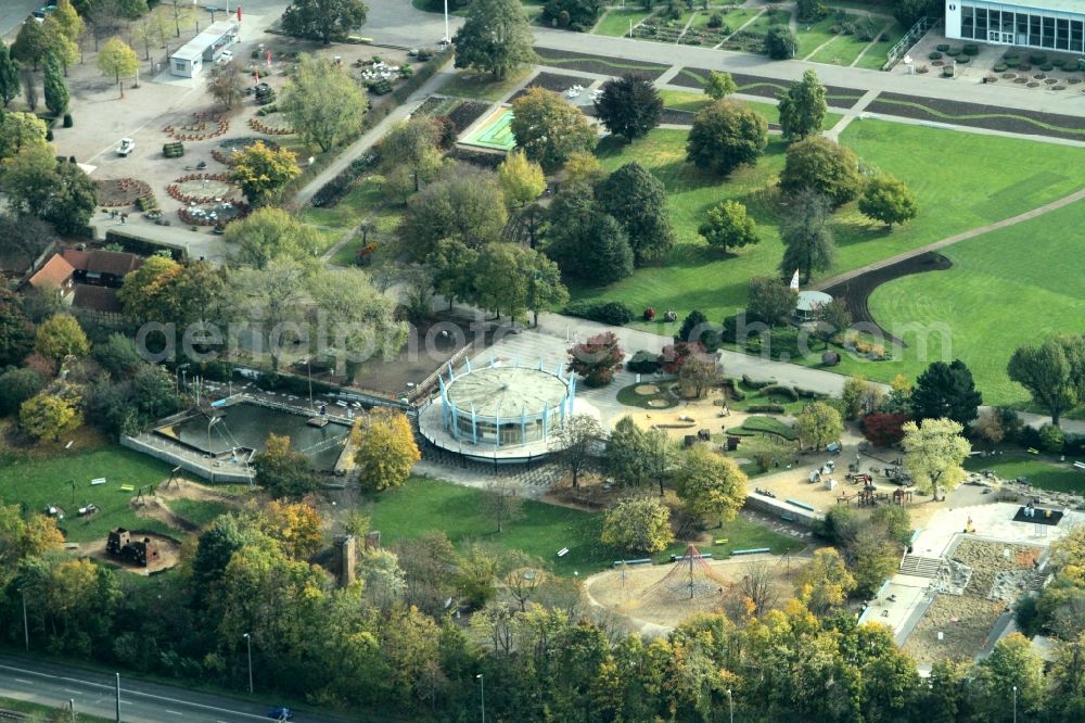 Erfurt from the bird's eye view: Park grounds of the egapark Erfurt in Thuringia