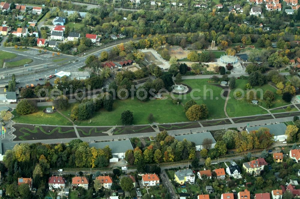 Aerial image Erfurt - Park grounds of the egapark Erfurt in Thuringia