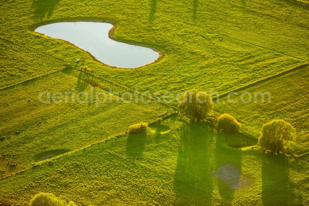 Aerial photograph Bergkamen - Parking area to the Lippe floodplain in Bergkamen in North Rhine-Westphalia