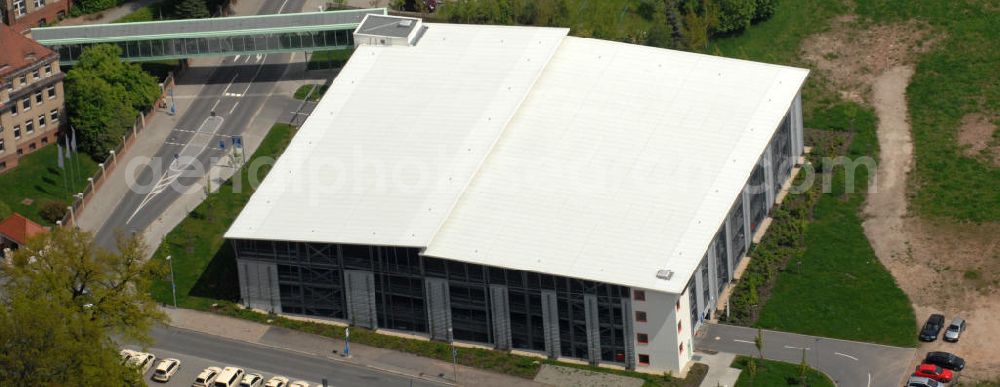 Chemnitz from above - Parkhaus-Neubau vom Akademischen Lehrkrankenhaus Küchwald, Teil des Klinikum Chemnitz, an der Bürgerstrasse in Chemnitz, Sachsen. Newly built parking garage of academic teaching hospital Küchwald, part of clinical centre Chemnitz, at Buergerstrasse in Chemnitz, Saxony.