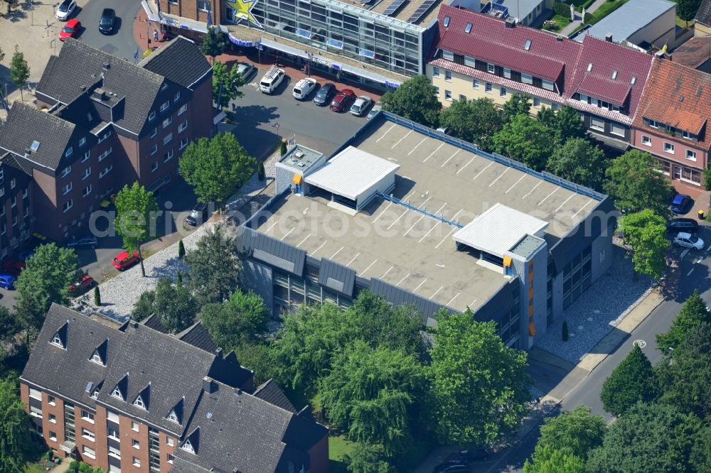 Aerial image Kamen - Parking in the downtown Kamen in the state of North Rhine-Westphalia