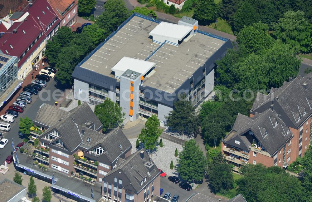 Kamen from above - Parking in the downtown Kamen in the state of North Rhine-Westphalia