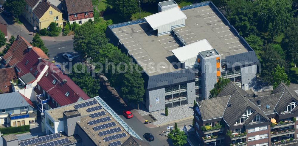 Kamen from the bird's eye view: Parking in the downtown Kamen in the state of North Rhine-Westphalia