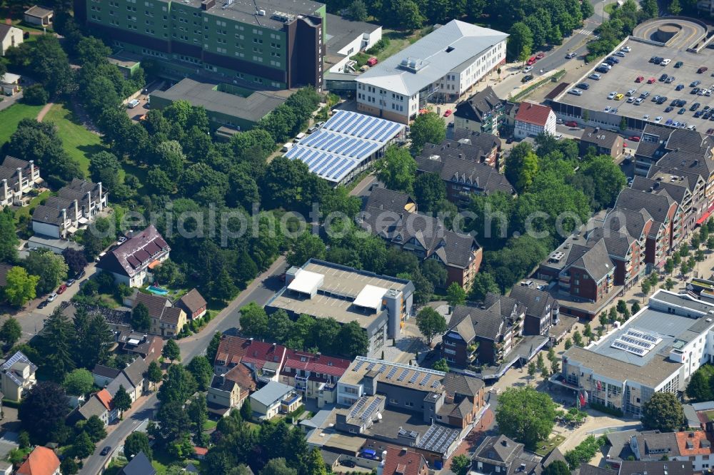 Aerial photograph Kamen - Parking in the downtown Kamen in the state of North Rhine-Westphalia