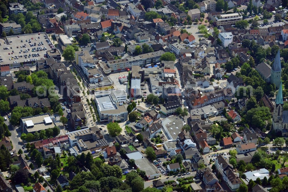 Kamen from the bird's eye view: Parking in the downtown Kamen in the state of North Rhine-Westphalia